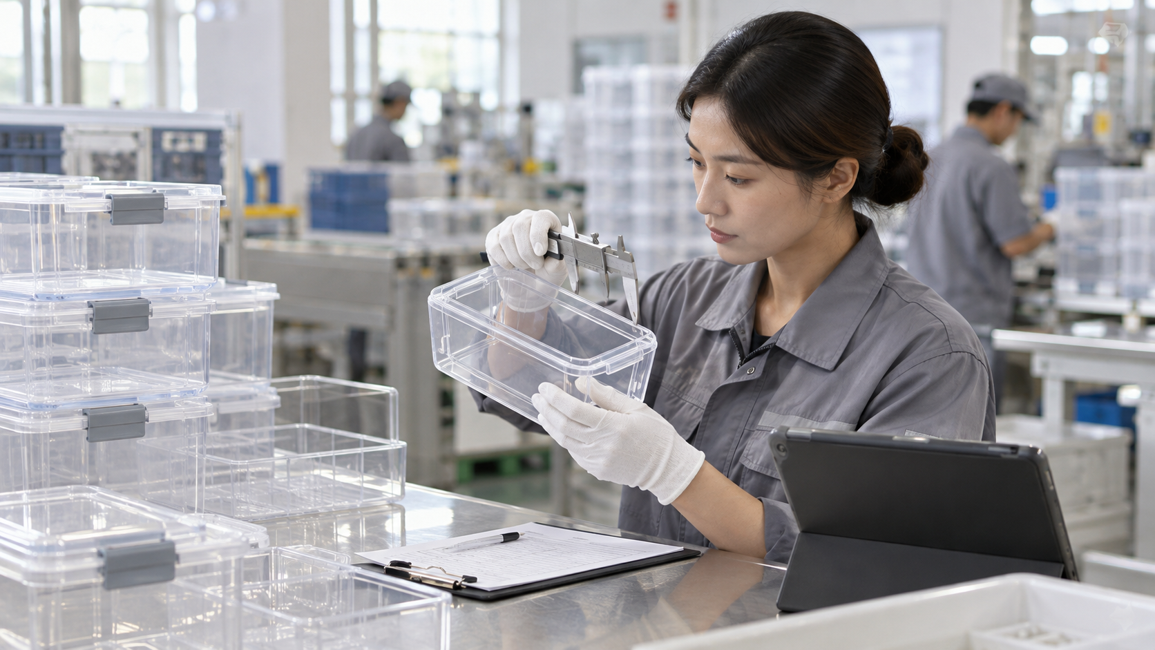 Illustrative quality inspection for plastic storage products